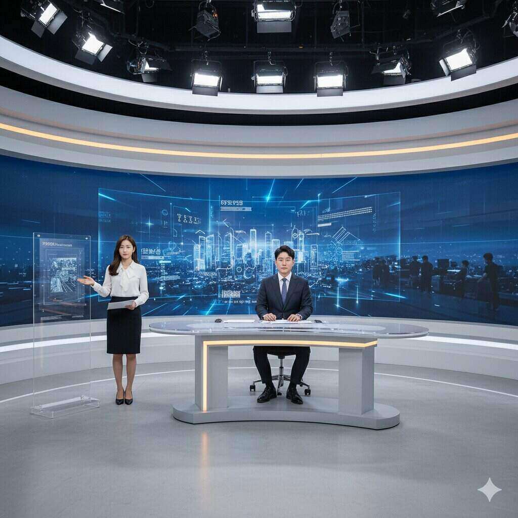 Two person played as media or newscaster providing reports. 